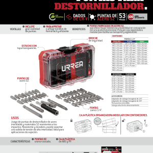 Juego de puntas de destornillador, 53 piezas Urrea