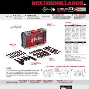 Juego de puntas de destornillador de impacto, 53 piezas Urrea