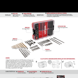 Juego de puntas y brocas, 68 piezas Urrea