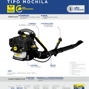 Sopladora con motor a gasolina 43cc Surtek