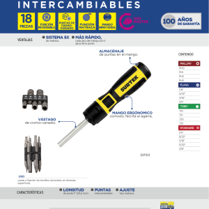 Destornillador con mango bimaterial de matraca reversible 5X con puntas intercambiables 18 en 1 Surtek