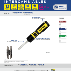 Destornillador con mango bimaterial de matraca reversible 5X con puntas intercambiables 12 en 1 Surtek