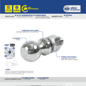 Bola de arrastre para remolque 2" x 1" Surtek