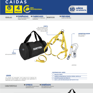 Jgo. arnés c/caídas unit 4pz Surtek