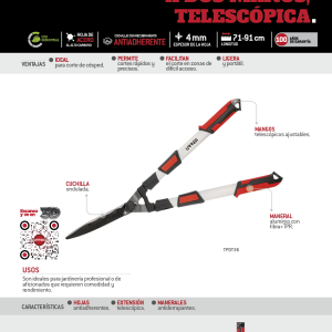 Tijeras para poda a dos manos 28 - 36" telescópico Urrea