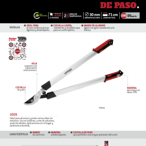 Tijeras para ramas altas 28" de paso Urrea