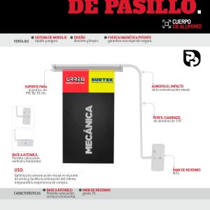 Base magnética para pescante de pasillo en góndola color blanco Urrea