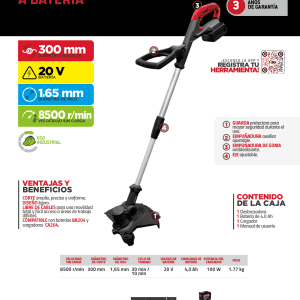 Desbrozadora 17" a batería Litio-ion 20 V Urrea