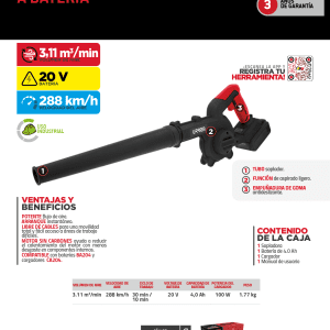 Sopladora a batería Litio-ion 20 V Urrea
