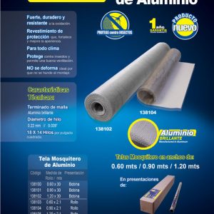 Tela para mosquitero de aluminio 1.20 x 30 m Surtek