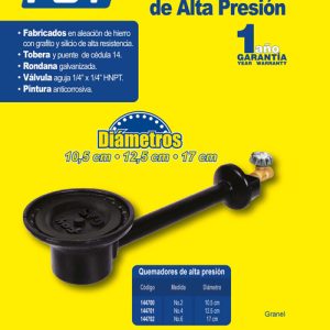 Quemador de alta presión de hierro fundido # 6 Foy