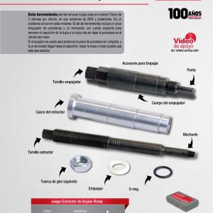 Juego de extractor de bujías rotas, 6 piezas Urrea