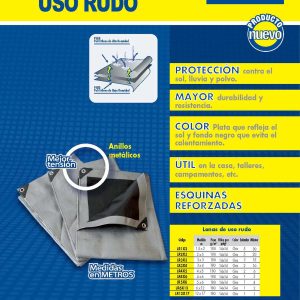 Lona de polietileno reforzada color gris, 3 x 4 m Surtek