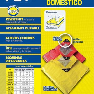 Lona de polietileno color rojo con fondo plata, 4 x 6 m Foy