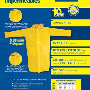Gabardina impermeable sin reflejante con interior de poliéster G Surtek