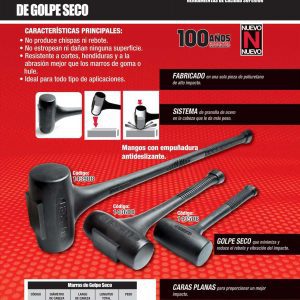 Marro de golpe seco de una sola pieza con mango antideslizante de 20", 6 lb Urrea