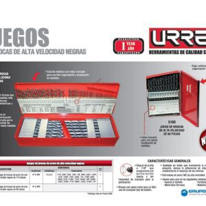 Juego de brocas negras de acero de alta velocidad zanco recto, 115 piezas Urrea