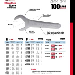 Juego de llaves de servicio satinadas métricas, 10 piezas en estuche Urrea