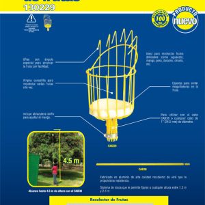 Recolector de fruta con esponja para amortiguar la caida, 5-3/4" Surtek