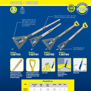 Raspador con mango de madera largo 4" Surtek