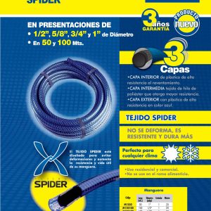 Manguera para jardín tejido spider en rollo 1", 100 m Surtek