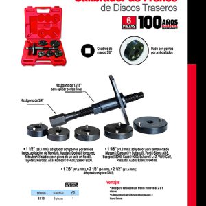 Juego de calibrador de frenos de discos traseros, 6 piezas Urrea