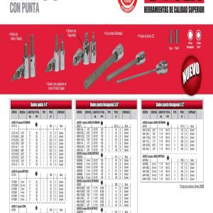 Juego de dados con punta hexagonal cuadro de 1/4", en pulgadas, 10 piezas Urrea