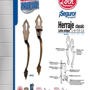 Juego de jaladeras gatillo Classic, latón antiguo Lock