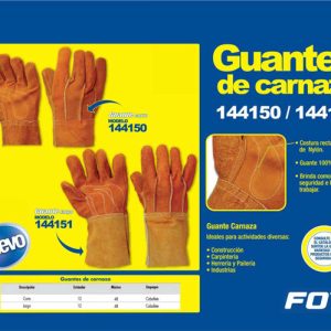 Guantes de carnaza puño largo unitalla Foy