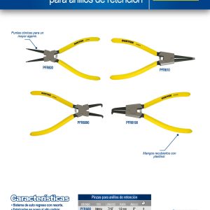 Pinza para anillos de retención fijas con mango tipo interno 1.8 mm ángulo de 0° Surtek
