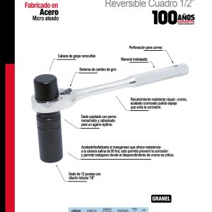 Matraca reversible con cabeza de golpe para dado de 7/8" y 1/2" Urrea