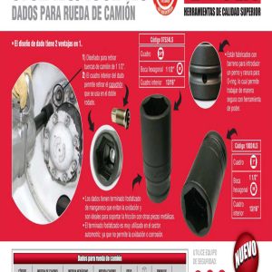 Dado de impacto en pulgadas cuadro de 3/4" para ruedas de camión, 3/4" x 1-1/2" Urrea