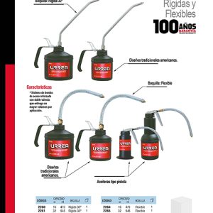 Aceitera flexible tipo pistola de 177 ml Urrea