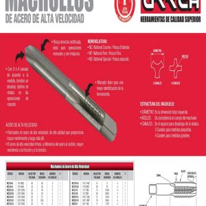 Machuelo de acero de alta velocidad 1/8"-40NS Urrea