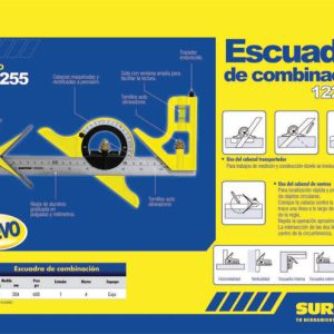 Escuadra de 7 combinaciones con 3 cabezas maquinadas 12" Surtek