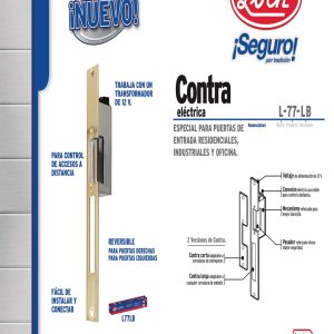 Contra eléctrica, latón brillante, en caja Lock