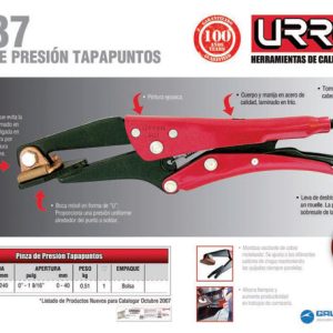 Pinza de presión de 9-1/2" tapa puntos de soldadura Urrea