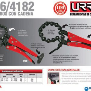 Cortatubos de cadena de 1/2" a 2-1/2" Urrea