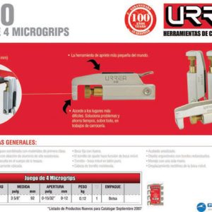 Juego de micro grip 3-5/8", 4 piezas Urrea