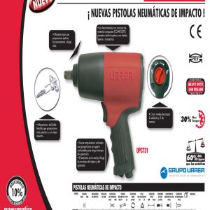 Pistola de impacto neumática cuadro de 3/8" 280 Ft-lb composite sistema twin hammer Urrea