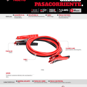 Cables pasa corriente, 3.5 m Urrea