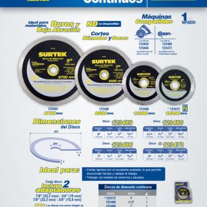 Disco de diamante continuo, 7" Surtek
