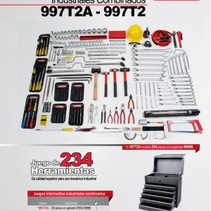 Juego intermedio industrial combinado 234 piezas, sin gabinete Urrea