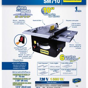 Sierra de mesa 10" 1560 W 120 V, 4800 RPM Surtek