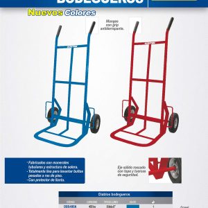 Diablo bodeguero capacidad 400 kg azul con llanta sólida Surtek