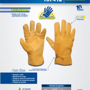 Guantes de piel tipo argonero con cintillo unitalla Surtek