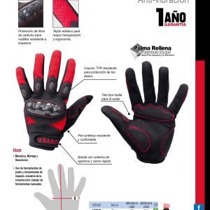 Guantes de mecánico anti-vibración con protección para nudillos G Urrea