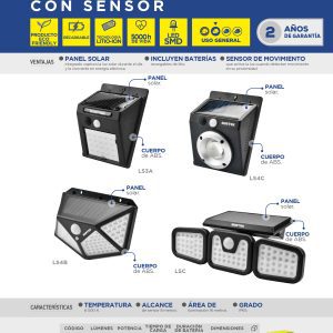 Luminario de LED solar con sensor de 400 lm Surtek