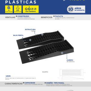 Rampas para automóvil plásticas, soporta 4 toneladas, 2 piezas Surtek
