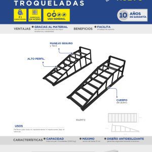 Rampas hidráulicas para automóvil troquel, soporta 2 toneladas, 2 piezas Surtek